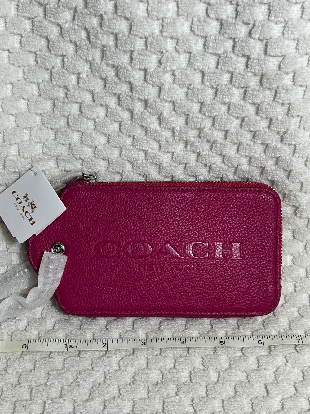 Coach Embossed Pebbled Leather Fuchsia